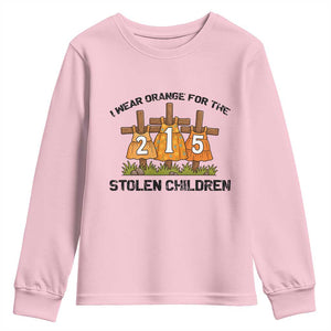 Orange Shirt Day Youth Sweatshirt I Wear Orange For The 215 Stolen Children TS02 Light Pink Print Your Wear