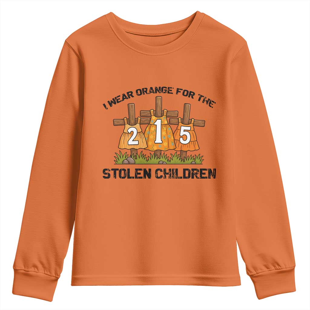 Orange Shirt Day Youth Sweatshirt I Wear Orange For The 215 Stolen Children TS02 Orange Print Your Wear