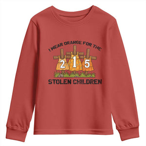 Orange Shirt Day Youth Sweatshirt I Wear Orange For The 215 Stolen Children TS02 Red Print Your Wear