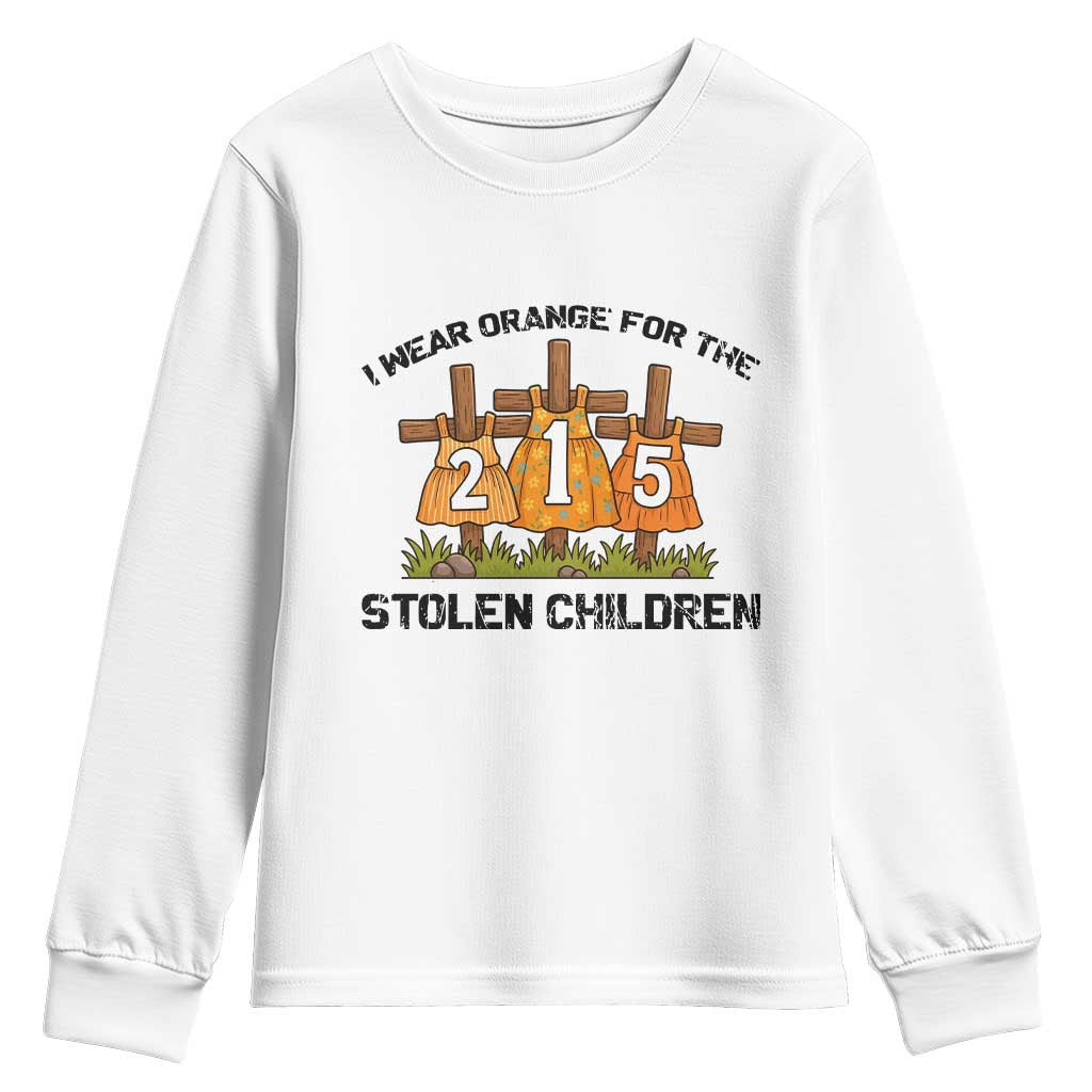 Orange Shirt Day Youth Sweatshirt I Wear Orange For The 215 Stolen Children TS02 White Print Your Wear