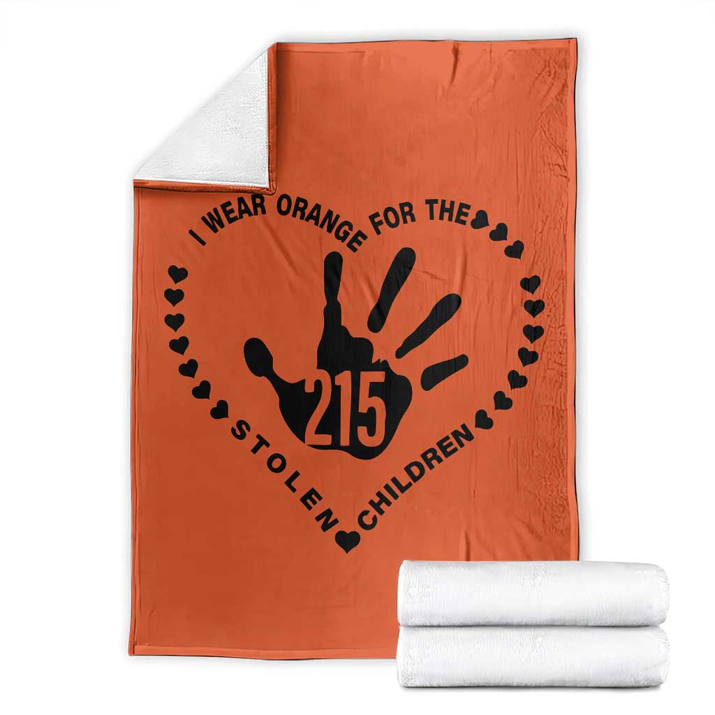 Orange Shirt Day Throw Blanket I Wear Orange For The Stolen Children 215 Memorial Tribute TS02 Orange Print Your Wear