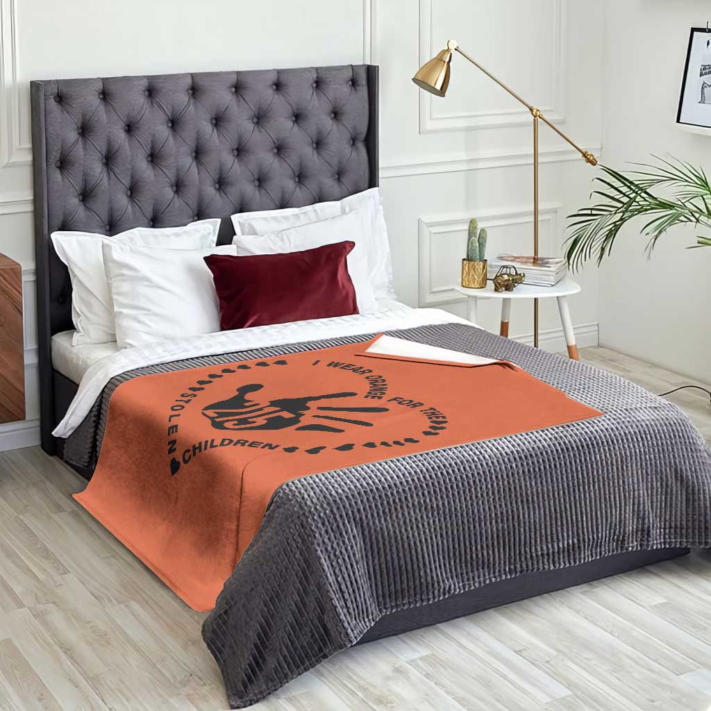 Orange Shirt Day Throw Blanket I Wear Orange For The Stolen Children 215 Memorial Tribute TS02 Print Your Wear
