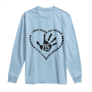 Orange Shirt Day Long Sleeve Shirt I Wear Orange For The Stolen Children 215 Memorial Tribute TS02 Light Blue Print Your Wear