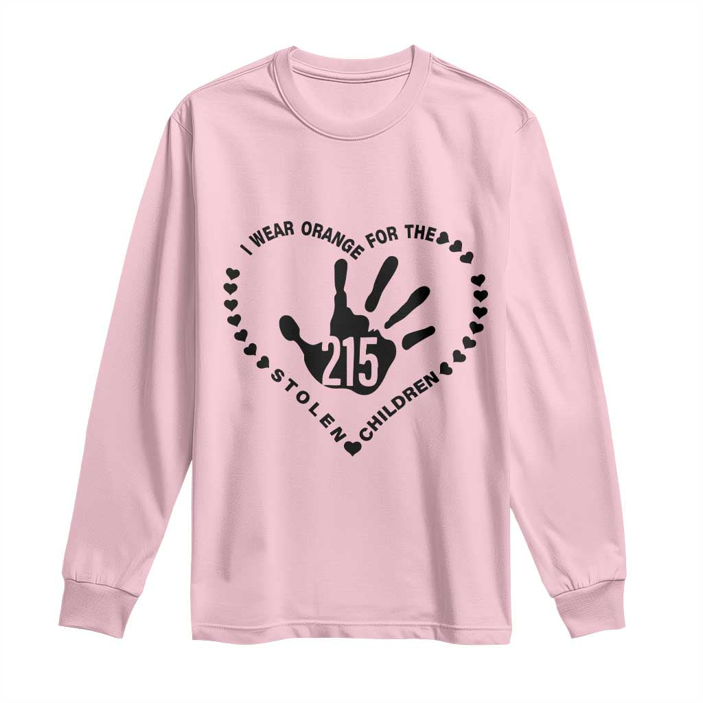 Orange Shirt Day Long Sleeve Shirt I Wear Orange For The Stolen Children 215 Memorial Tribute TS02 Light Pink Print Your Wear