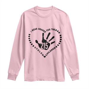 Orange Shirt Day Long Sleeve Shirt I Wear Orange For The Stolen Children 215 Memorial Tribute TS02 Light Pink Print Your Wear