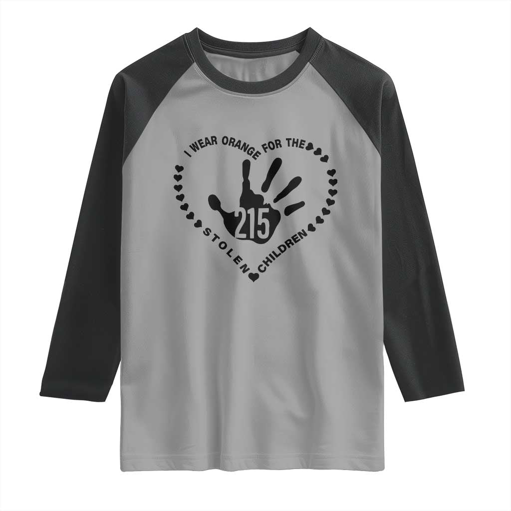 Orange Shirt Day Raglan Shirt I Wear Orange For The Stolen Children 215 Memorial Tribute TS02 Sport Gray Black Print Your Wear