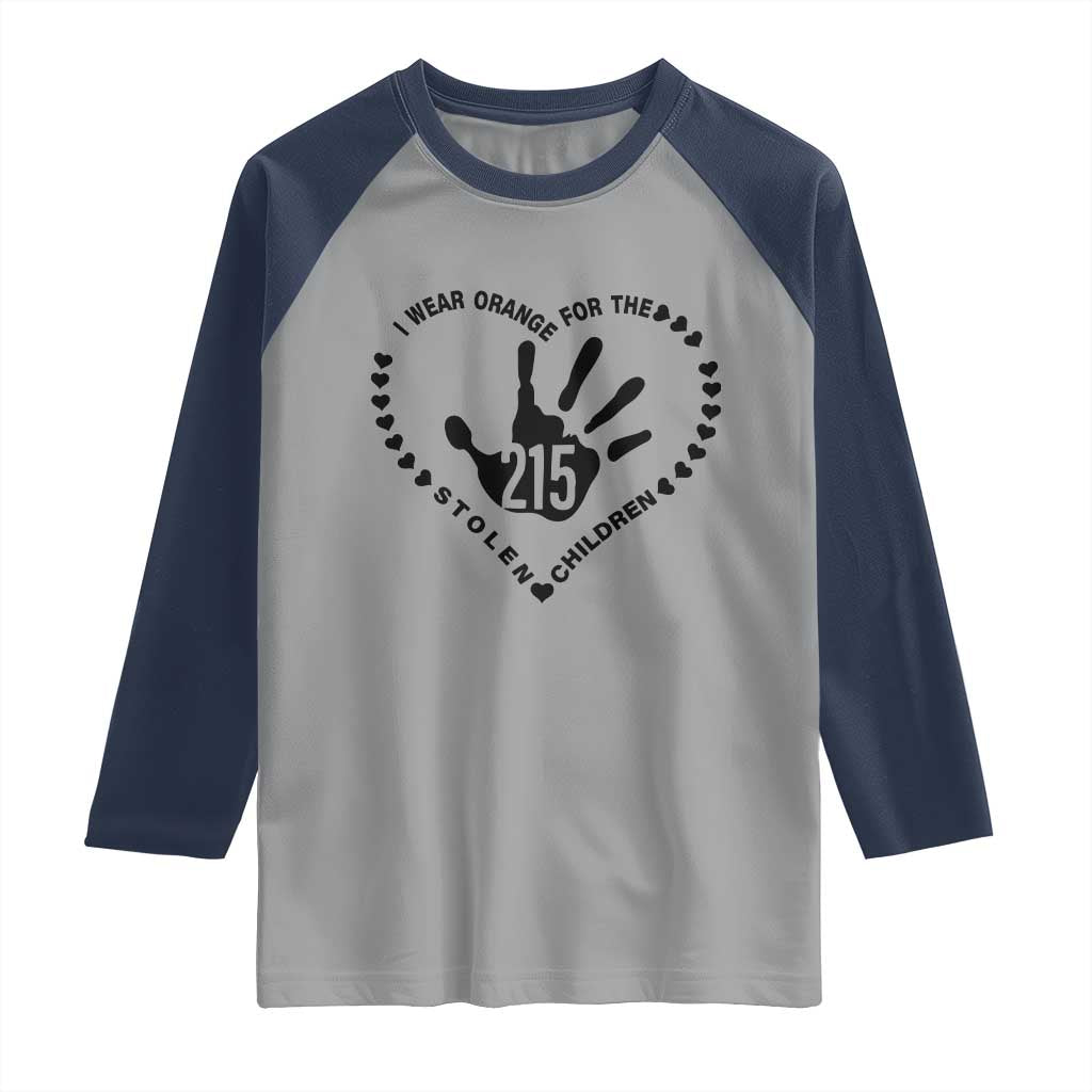 Orange Shirt Day Raglan Shirt I Wear Orange For The Stolen Children 215 Memorial Tribute TS02 Sport Gray Navy Print Your Wear