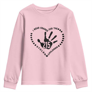 Orange Shirt Day Youth Sweatshirt I Wear Orange For The Stolen Children 215 Memorial Tribute TS02 Light Pink Print Your Wear