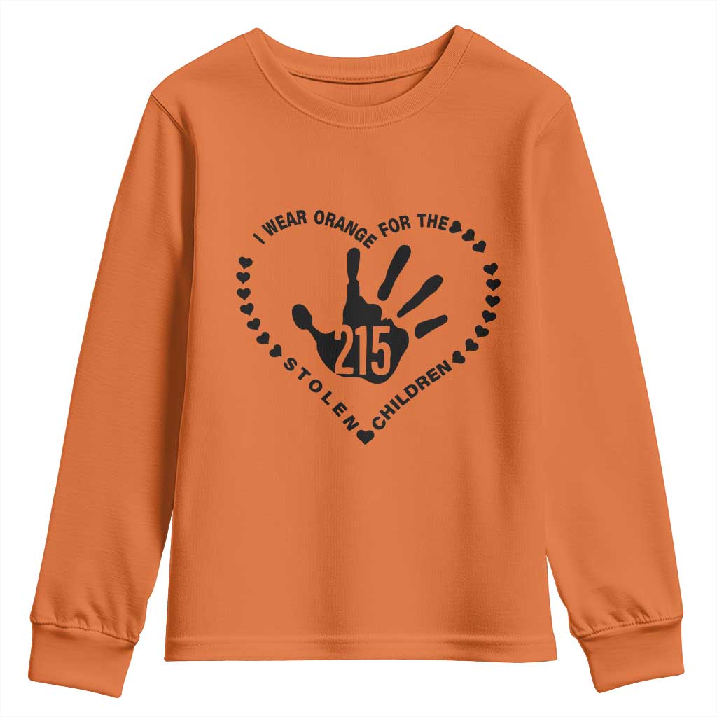 Orange Shirt Day Youth Sweatshirt I Wear Orange For The Stolen Children 215 Memorial Tribute TS02 Orange Print Your Wear