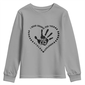Orange Shirt Day Youth Sweatshirt I Wear Orange For The Stolen Children 215 Memorial Tribute TS02 Sport Gray Print Your Wear