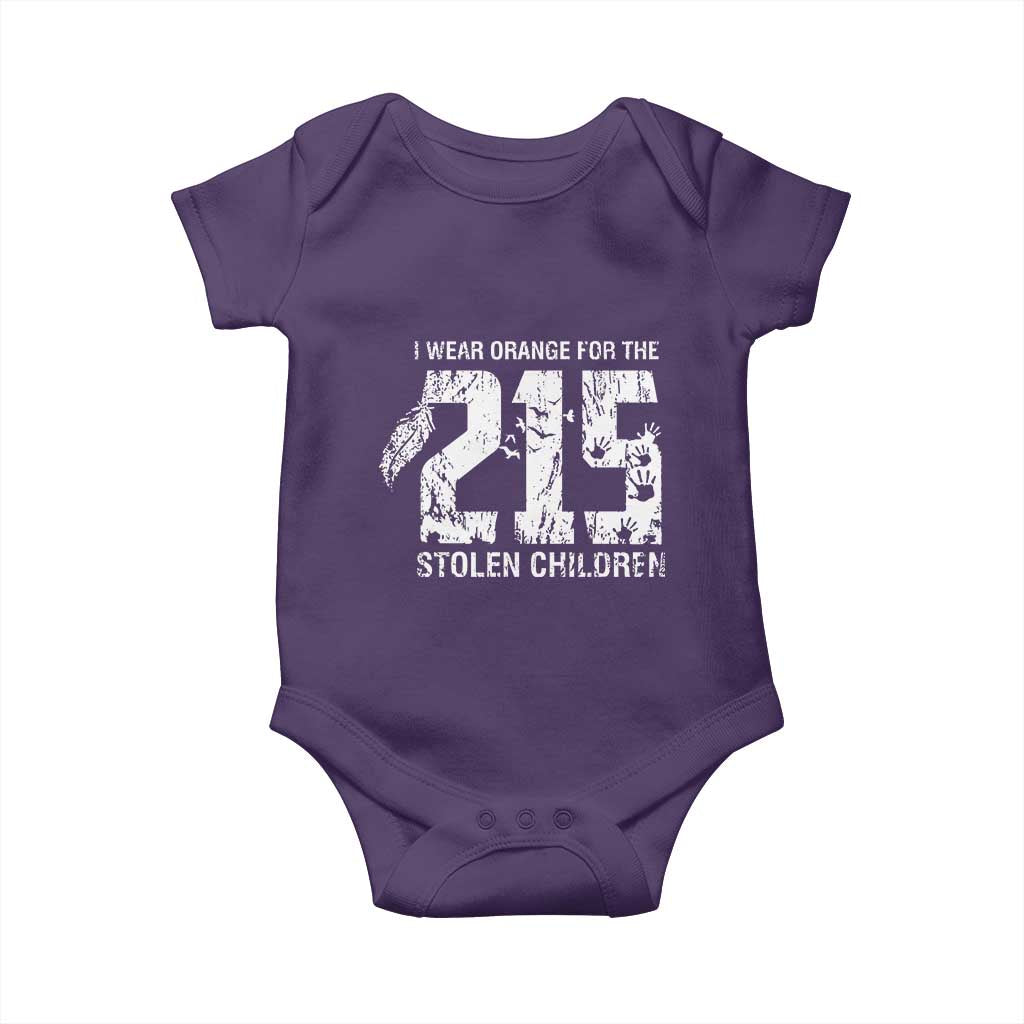 I Wear Orange For The 215 Stolen Children Baby Onesie Orange Shirt Day 215 Memorial Awareness TS02 Purple Print Your Wear