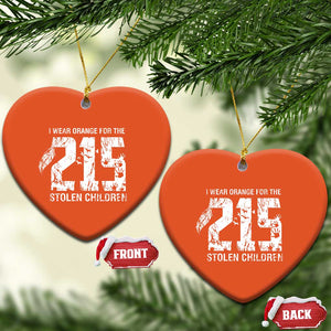 I Wear Orange For The 215 Stolen Children Christmas Ceramic Ornament Orange Shirt Day 215 Memorial Awareness TS02 Heart Orange Print Your Wear