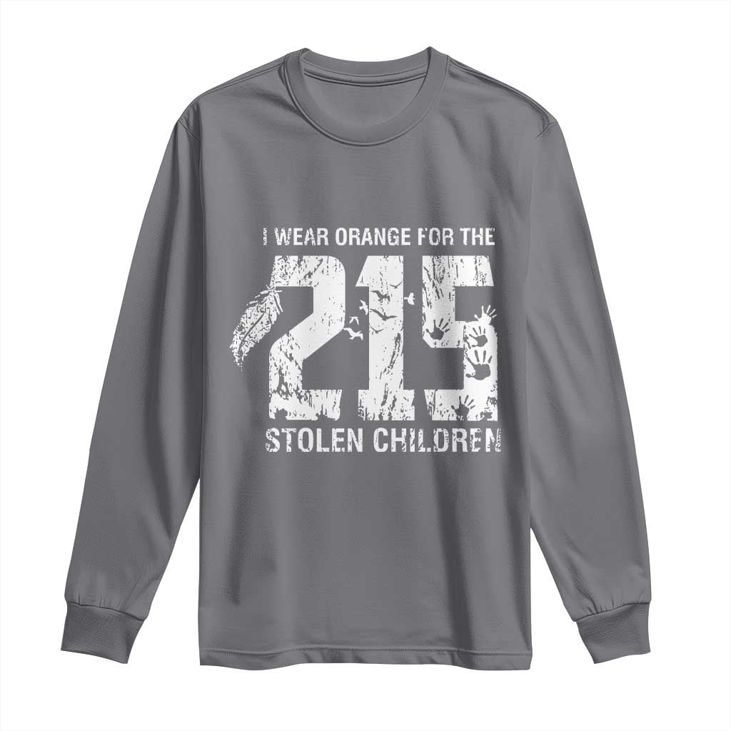 I Wear Orange For The 215 Stolen Children Long Sleeve Shirt Orange Shirt Day 215 Memorial Awareness TS02 Charcoal Print Your Wear