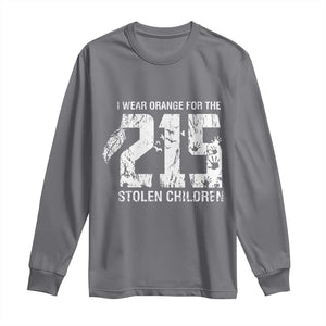 I Wear Orange For The 215 Stolen Children Long Sleeve Shirt Orange Shirt Day 215 Memorial Awareness TS02 Charcoal Print Your Wear