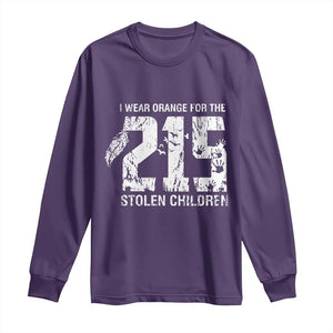I Wear Orange For The 215 Stolen Children Long Sleeve Shirt Orange Shirt Day 215 Memorial Awareness TS02 Purple Print Your Wear