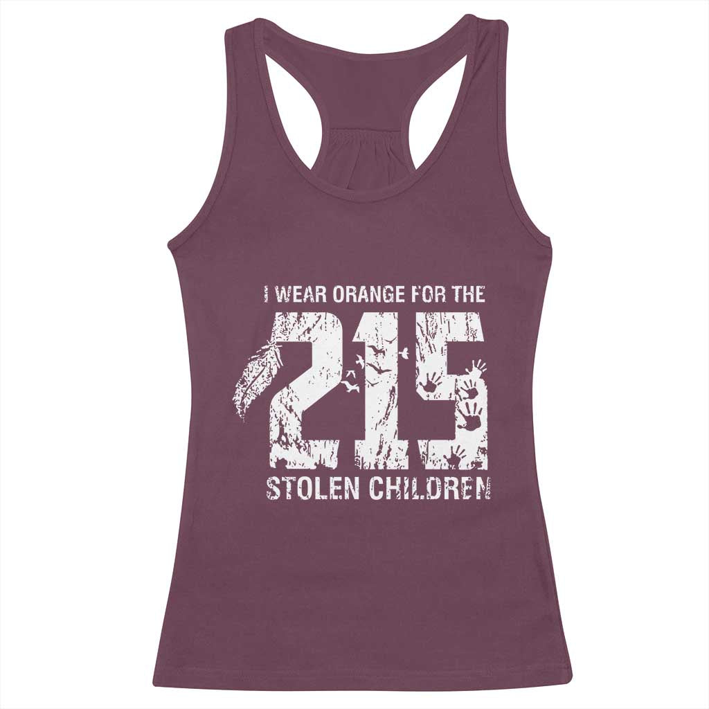 I Wear Orange For The 215 Stolen Children Racerback Tank Top Orange Shirt Day 215 Memorial Awareness TS02 Maroon Print Your Wear