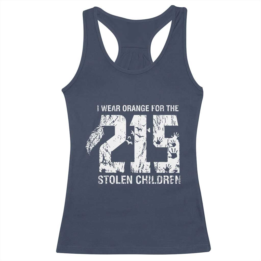 I Wear Orange For The 215 Stolen Children Racerback Tank Top Orange Shirt Day 215 Memorial Awareness TS02 Navy Print Your Wear