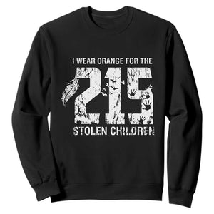 I Wear Orange For The 215 Stolen Children Sweatshirt Orange Shirt Day 215 Memorial Awareness TS02 Black Print Your Wear