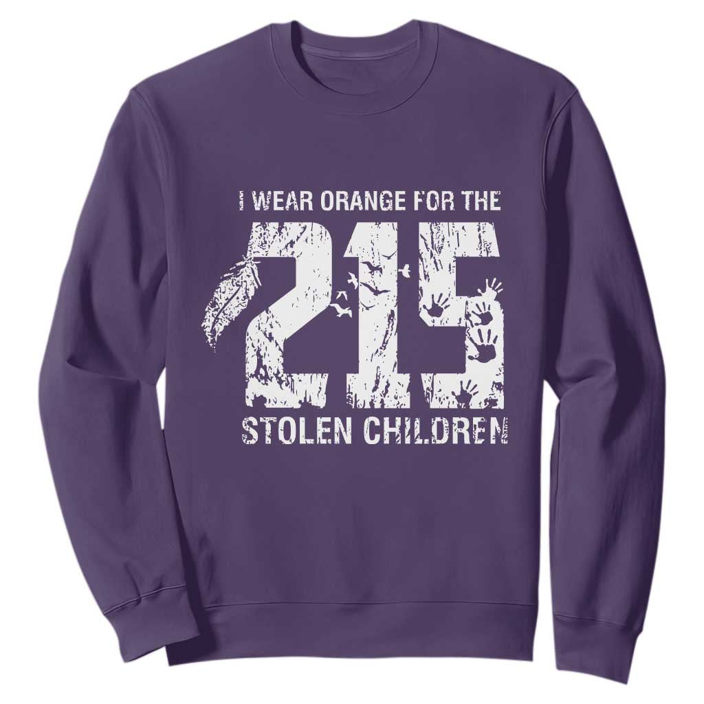 I Wear Orange For The 215 Stolen Children Sweatshirt Orange Shirt Day 215 Memorial Awareness TS02 Purple Print Your Wear