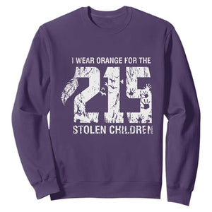 I Wear Orange For The 215 Stolen Children Sweatshirt Orange Shirt Day 215 Memorial Awareness TS02 Purple Print Your Wear