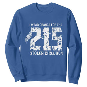 I Wear Orange For The 215 Stolen Children Sweatshirt Orange Shirt Day 215 Memorial Awareness TS02 Royal Blue Print Your Wear