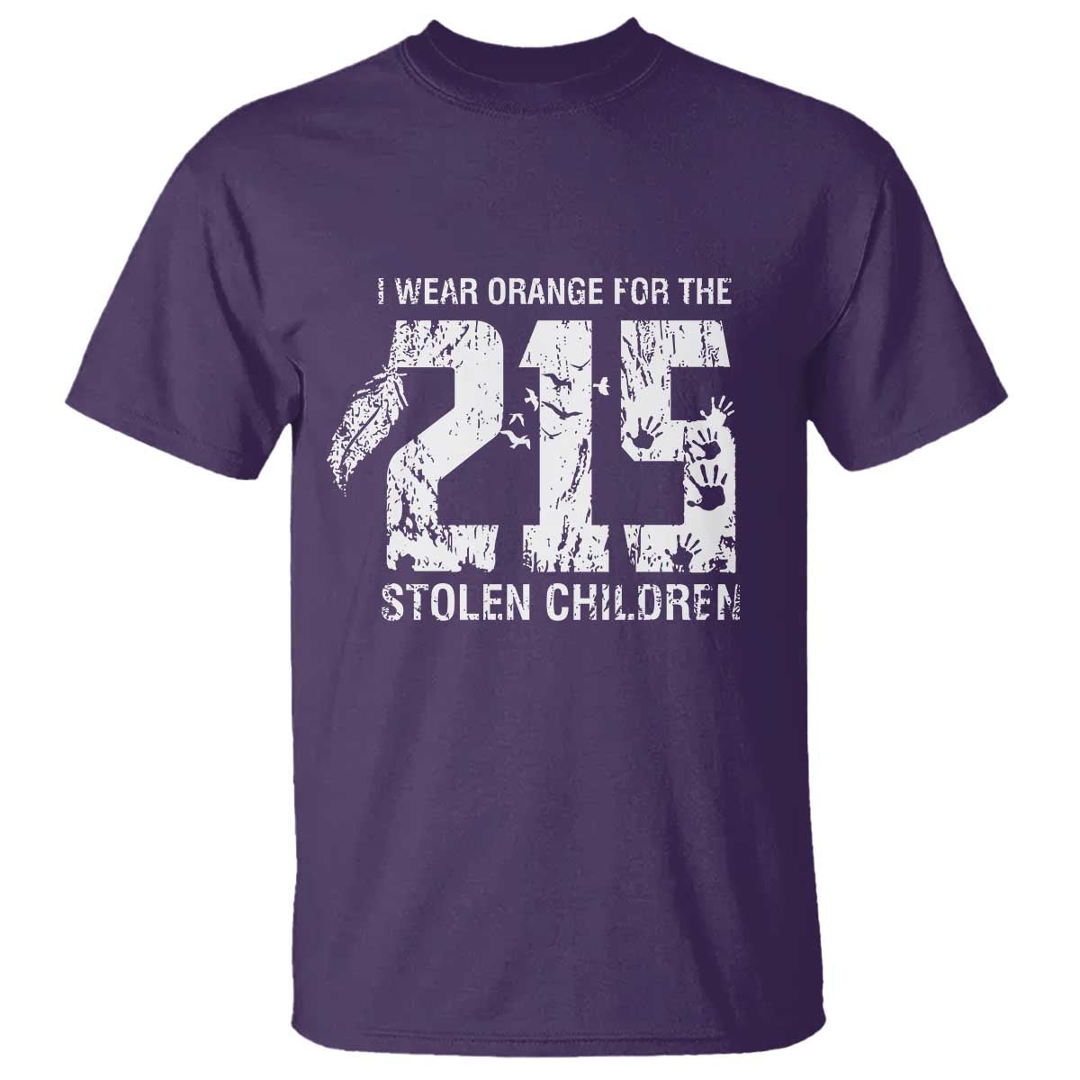 I Wear Orange For The 215 Stolen Children T Shirt Orange Shirt Day 215 Memorial Awareness TS02 Purple Print Your Wear