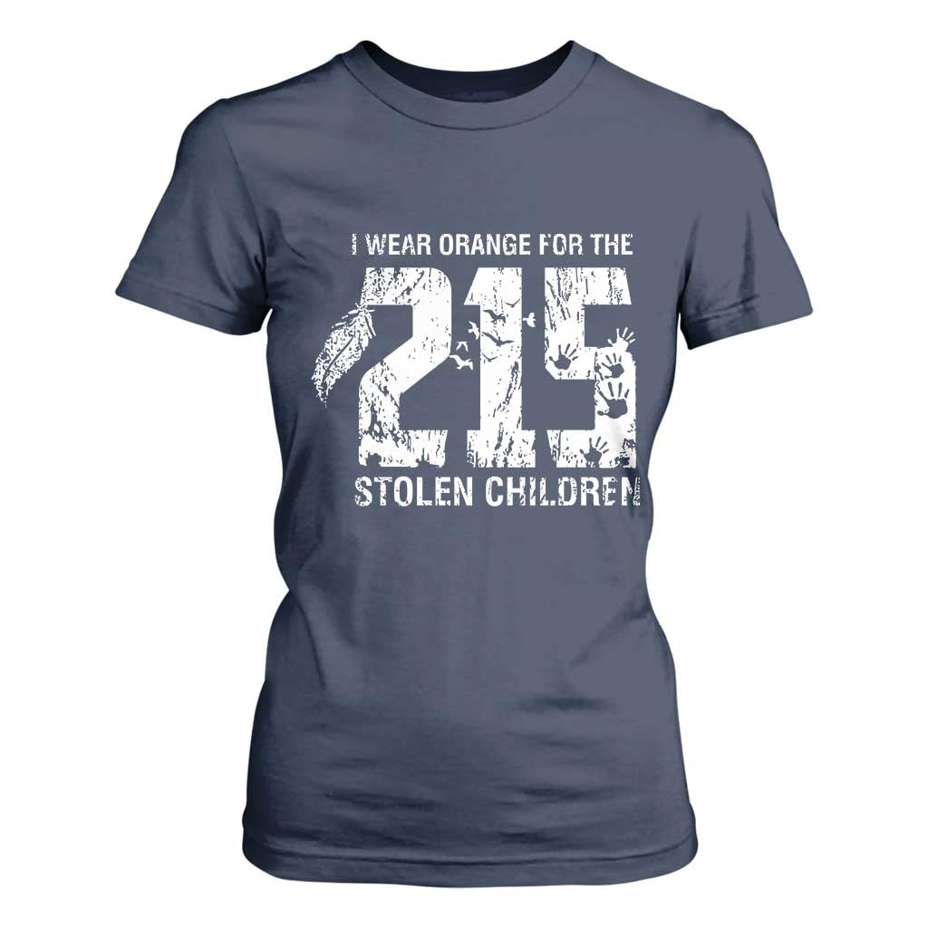 I Wear Orange For The 215 Stolen Children T Shirt For Women Orange Shirt Day 215 Memorial Awareness TS02 Navy Print Your Wear