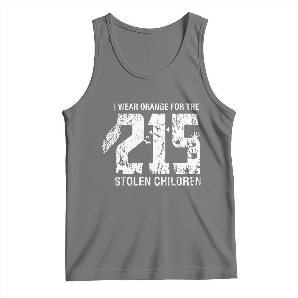 I Wear Orange For The 215 Stolen Children Tank Top Orange Shirt Day 215 Memorial Awareness TS02 Black Heather Print Your Wear