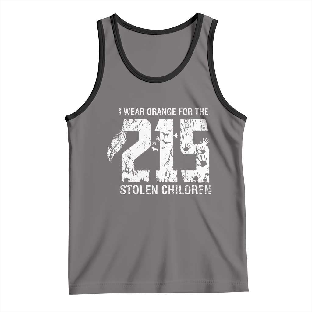 I Wear Orange For The 215 Stolen Children Tank Top Orange Shirt Day 215 Memorial Awareness TS02 Deep Heather Black Print Your Wear