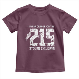 I Wear Orange For The 215 Stolen Children Toddler T Shirt Orange Shirt Day 215 Memorial Awareness TS02 Maroon Print Your Wear