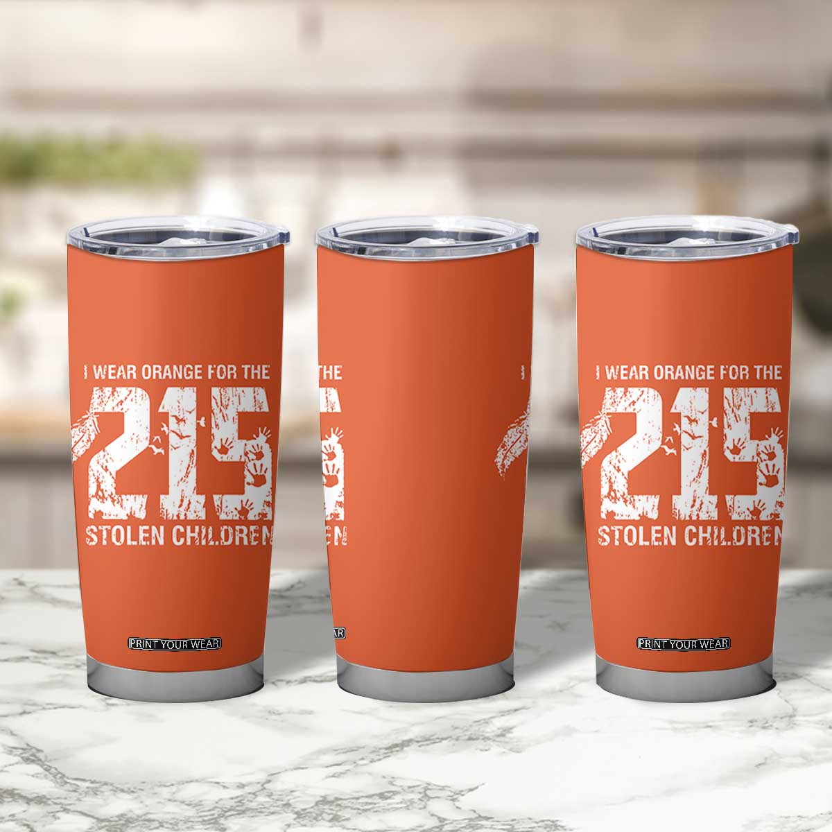 I Wear Orange For The 215 Stolen Children Tumbler Cup Orange Shirt Day 215 Memorial Awareness TS02 Print Your Wear