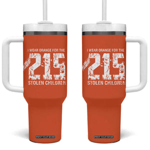 I Wear Orange For The 215 Stolen Children Tumbler With Handle Orange Shirt Day 215 Memorial Awareness TS02 One Size: 40 oz Orange Print Your Wear