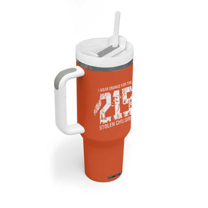 I Wear Orange For The 215 Stolen Children Tumbler With Handle Orange Shirt Day 215 Memorial Awareness TS02 Print Your Wear