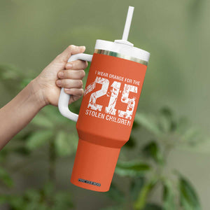 I Wear Orange For The 215 Stolen Children Tumbler With Handle Orange Shirt Day 215 Memorial Awareness TS02 Print Your Wear