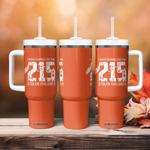 I Wear Orange For The 215 Stolen Children Tumbler With Handle Orange Shirt Day 215 Memorial Awareness TS02 Print Your Wear