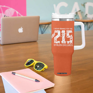 I Wear Orange For The 215 Stolen Children Tumbler With Handle Orange Shirt Day 215 Memorial Awareness TS02 Print Your Wear