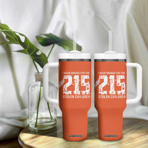 I Wear Orange For The 215 Stolen Children Tumbler With Handle Orange Shirt Day 215 Memorial Awareness TS02 Print Your Wear