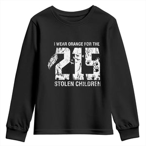 I Wear Orange For The 215 Stolen Children Youth Sweatshirt Orange Shirt Day 215 Memorial Awareness TS02 Black Print Your Wear
