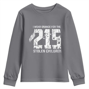I Wear Orange For The 215 Stolen Children Youth Sweatshirt Orange Shirt Day 215 Memorial Awareness TS02 Charcoal Print Your Wear