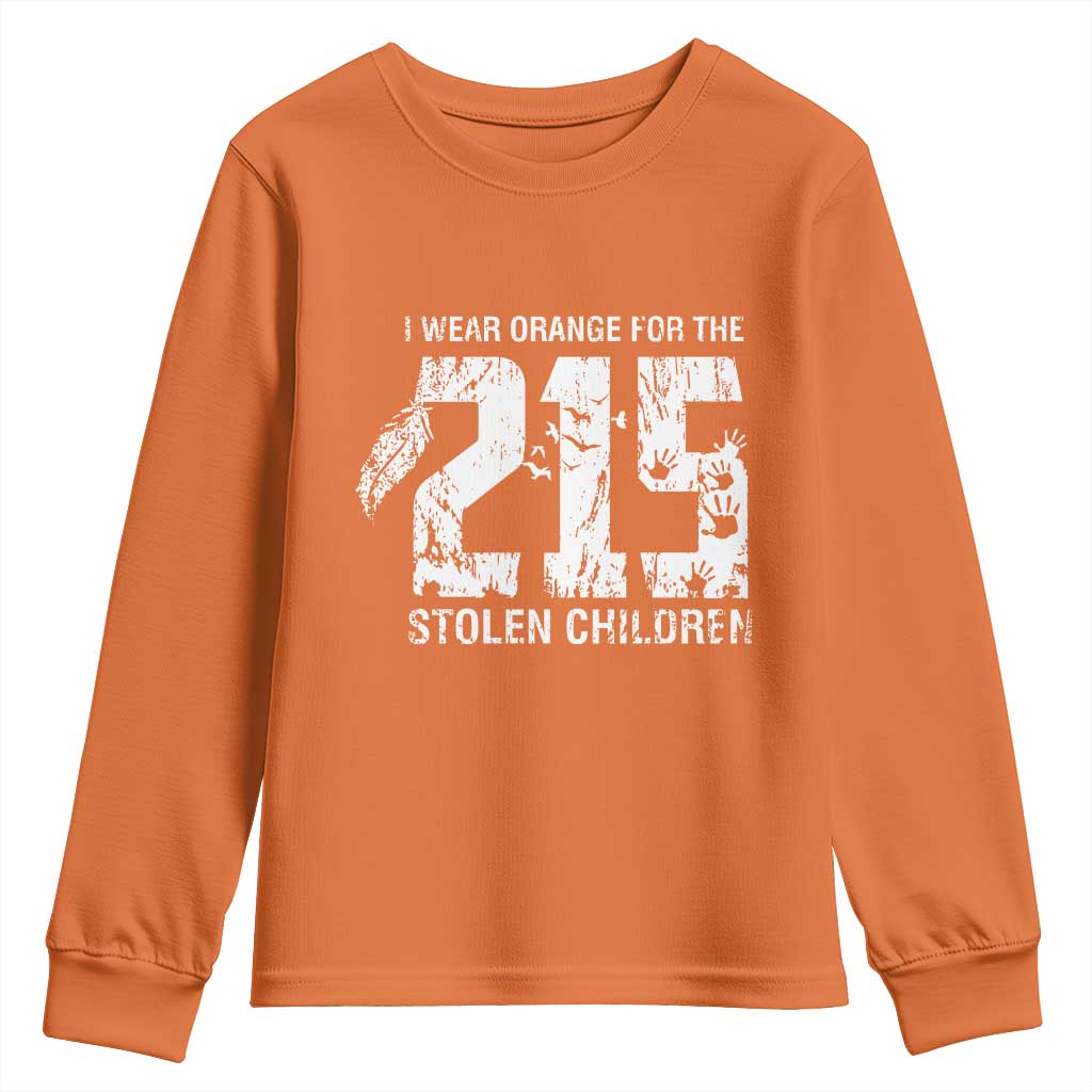 I Wear Orange For The 215 Stolen Children Youth Sweatshirt Orange Shirt Day 215 Memorial Awareness TS02 Orange Print Your Wear