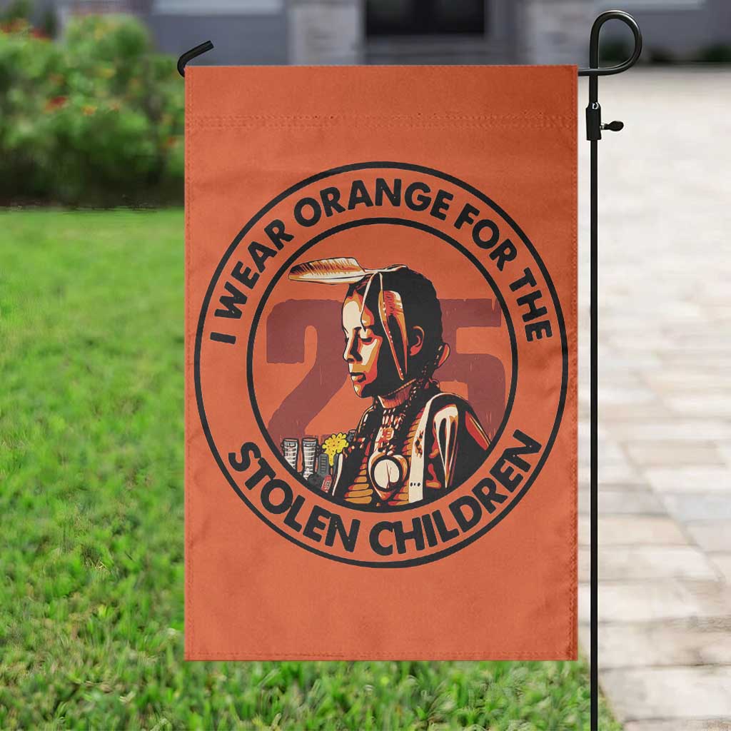 I Wear Orange For The 215 Stolen Children Garden Flag Indigenous Girl Orange Shirt Day TS02 Print Your Wear
