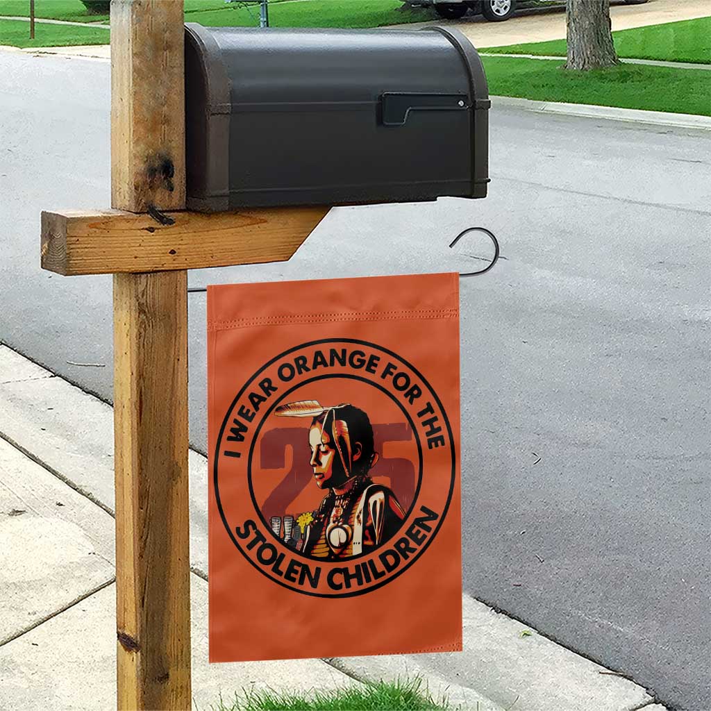 I Wear Orange For The 215 Stolen Children Garden Flag Indigenous Girl Orange Shirt Day TS02 Print Your Wear