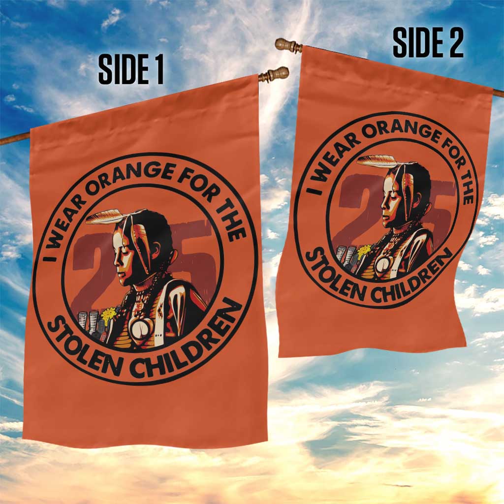 I Wear Orange For The 215 Stolen Children Garden Flag Indigenous Girl Orange Shirt Day TS02 Print Your Wear
