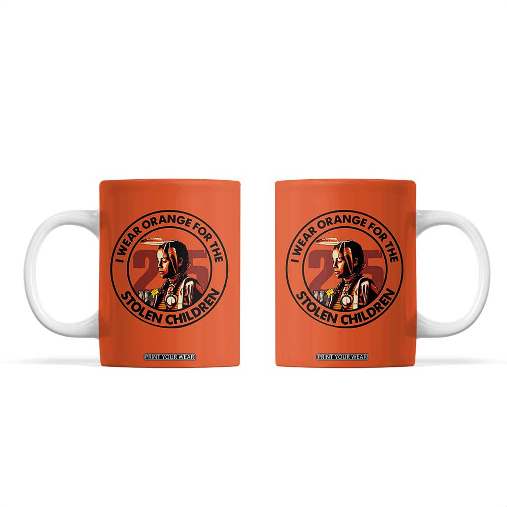 I Wear Orange For The 215 Stolen Children Coffee Mug Indigenous Girl Orange Shirt Day TS02 Orange Print Your Wear