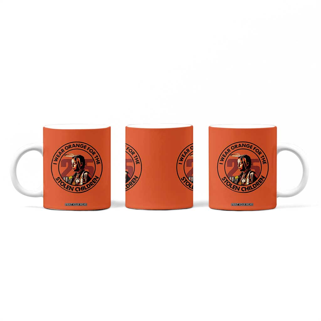 I Wear Orange For The 215 Stolen Children Coffee Mug Indigenous Girl Orange Shirt Day TS02 Print Your Wear