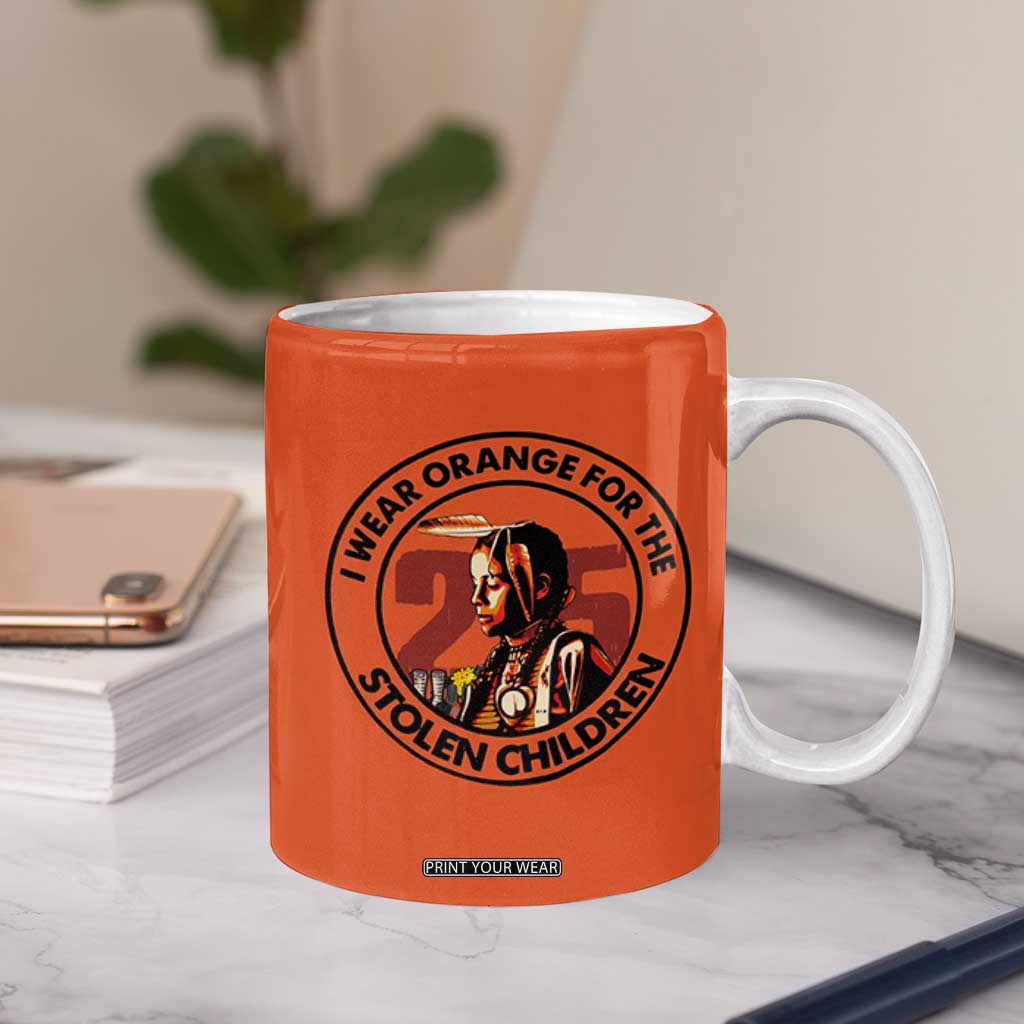 I Wear Orange For The 215 Stolen Children Coffee Mug Indigenous Girl Orange Shirt Day TS02 Print Your Wear