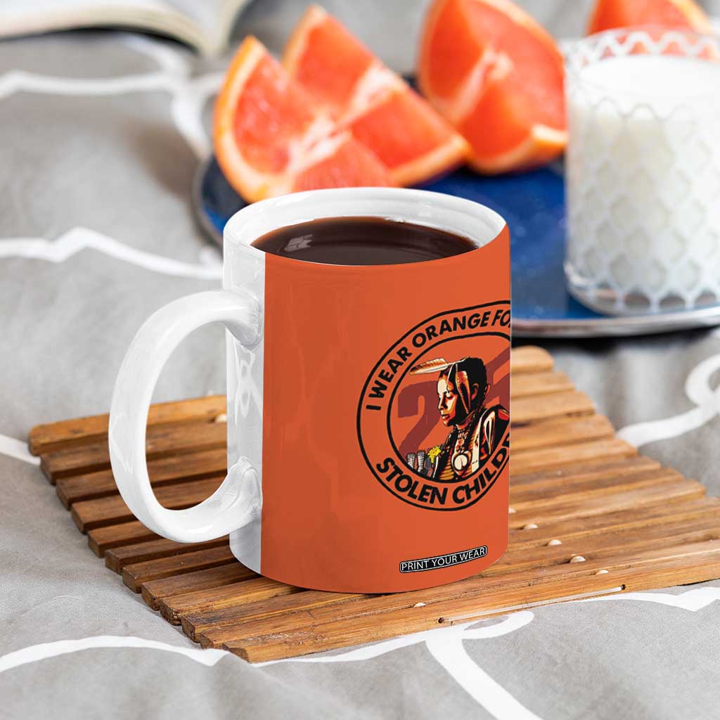 I Wear Orange For The 215 Stolen Children Coffee Mug Indigenous Girl Orange Shirt Day TS02 Print Your Wear