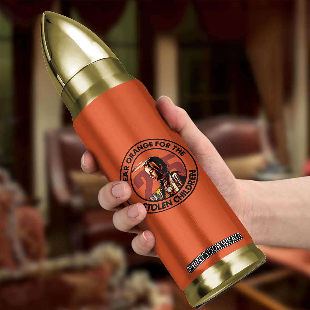 I Wear Orange For The 215 Stolen Children Bullet Tumbler Indigenous Girl Orange Shirt Day TS02 Print Your Wear