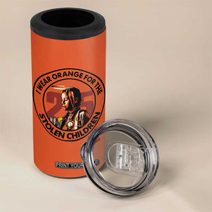 I Wear Orange For The 215 Stolen Children 4 in 1 Can Cooler Tumbler Indigenous Girl Orange Shirt Day TS02 Print Your Wear