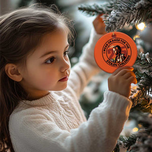 I Wear Orange For The 215 Stolen Children Christmas Ceramic Ornament Indigenous Girl Orange Shirt Day TS02 Print Your Wear